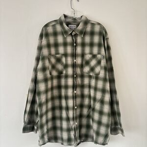 Carhartt Shirt Mens XL Long Sleeve Button Up Plaid Flannel Vintage Casual VTG